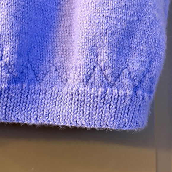 Lavender Knit Vest with Blue Buttons - Picture 7 of 7